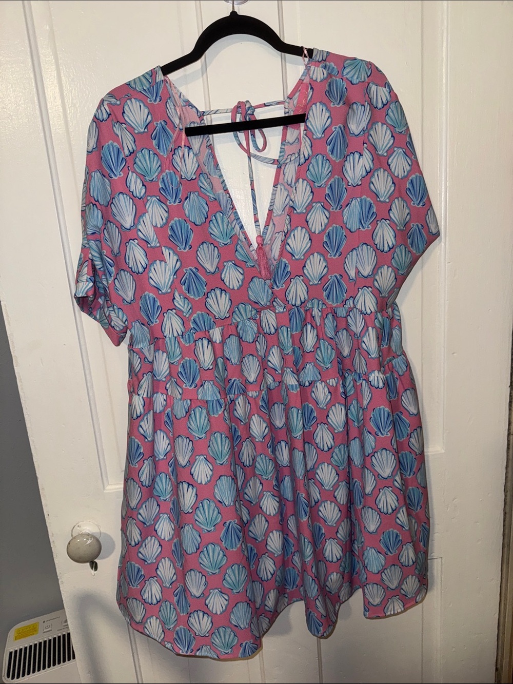 Simply Southern Pink Shell-Print Short Sleeve Tunic